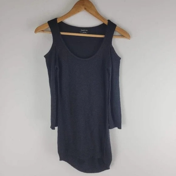 BEBE COLD SHOULDER METALLIC TOP - Picture 2 of 3